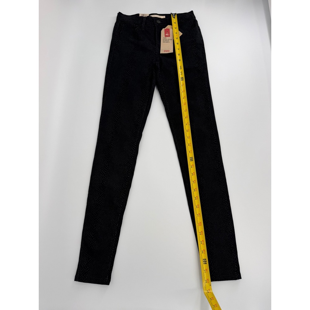 Levi's 720 High-Rise Super Skinny Jeans Womens 24 Black NWT Snakeskin Print - Picture 10 of 13